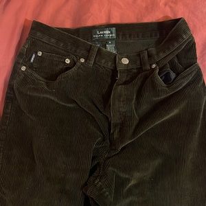 Ralph Lauren Dark Green Corduroy pants (straight/wide leg)